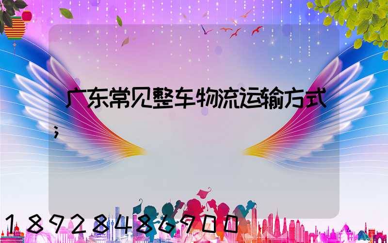 广东常见整车物流运输方式