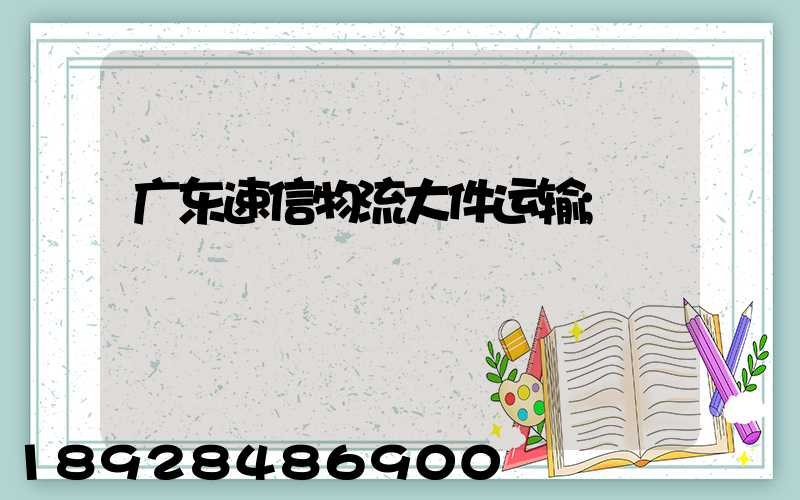 广东速信物流大件运输