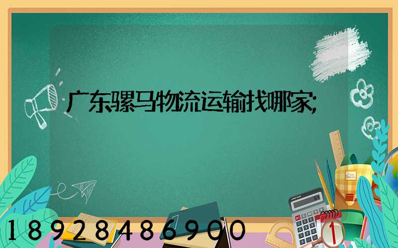 广东骡马物流运输找哪家