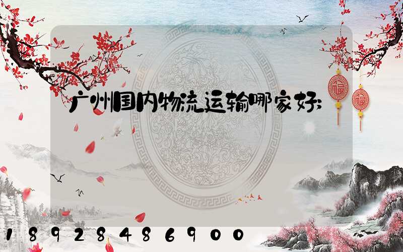 广州国内物流运输哪家好