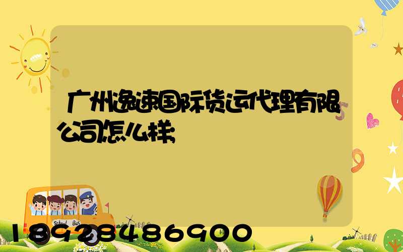 广州逸速国际货运代理有限公司怎么样