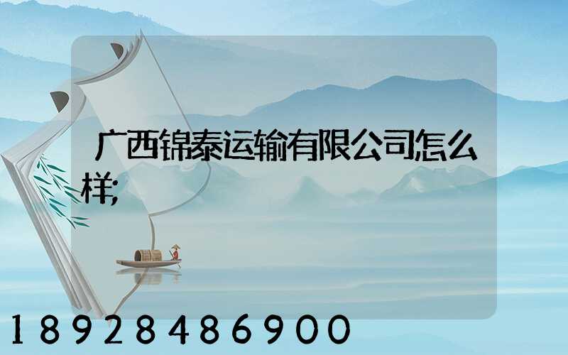 广西锦泰运输有限公司怎么样