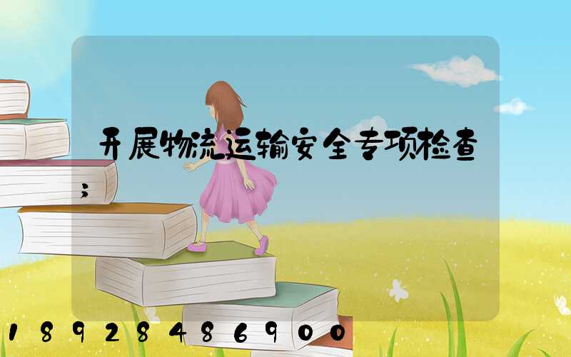 开展物流运输安全专项检查