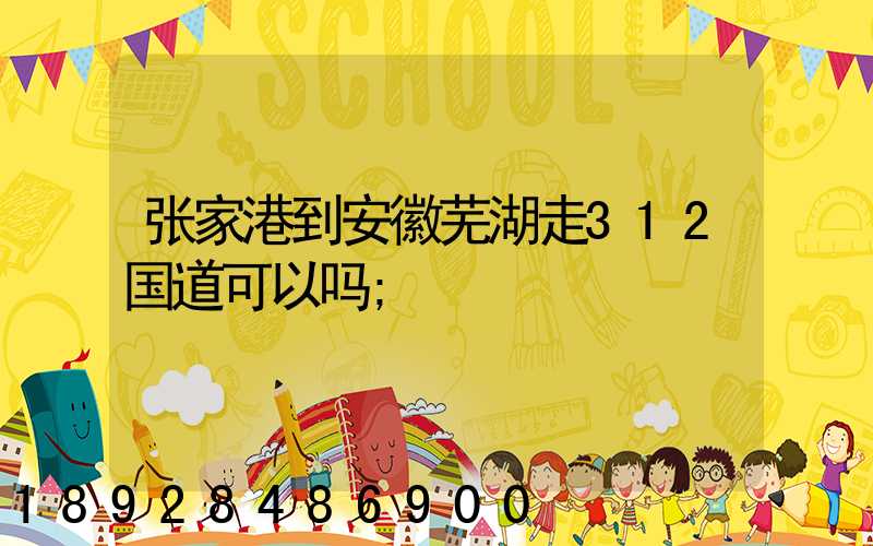 张家港到安徽芜湖走312国道可以吗