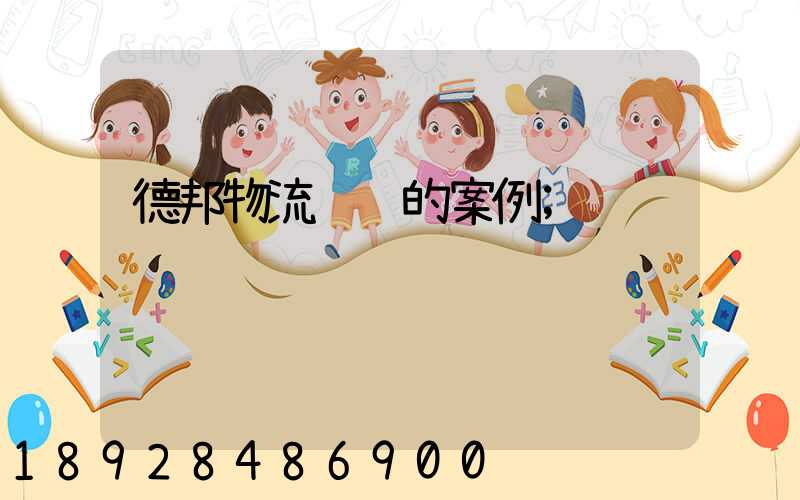 德邦物流运输的案例