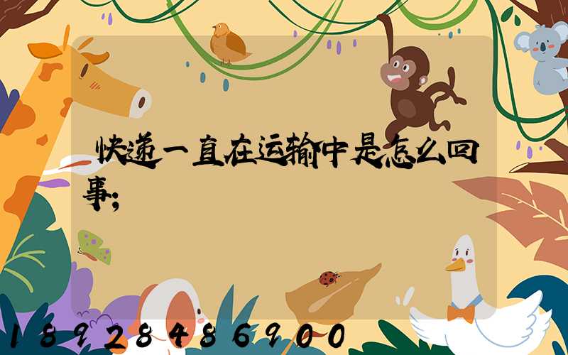 快递一直在运输中是怎么回事