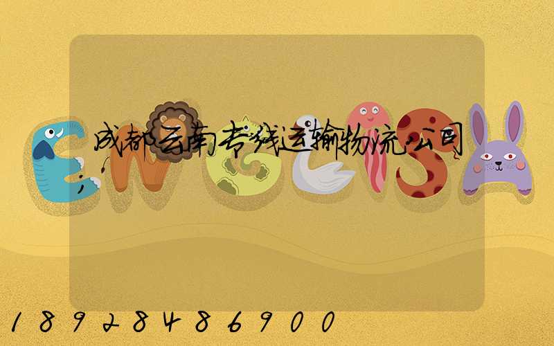 成都云南专线运输物流公司