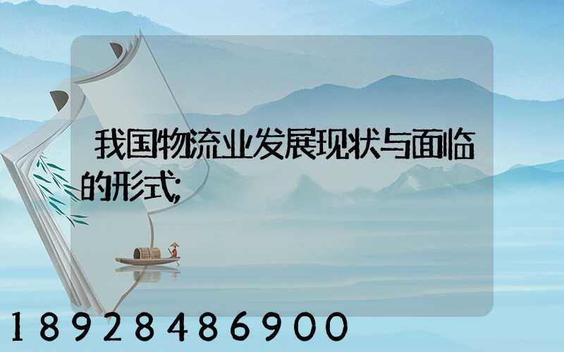 我国物流业发展现状与面临的形式