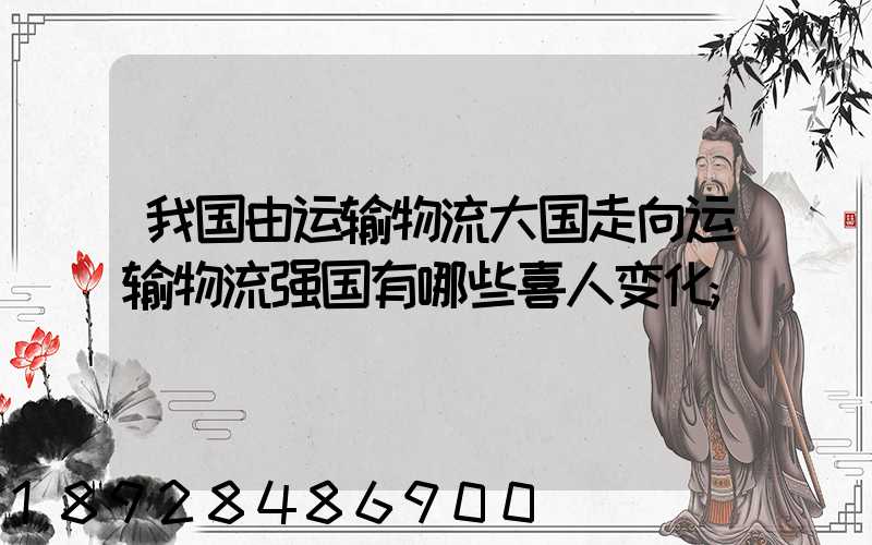 我国由运输物流大国走向运输物流强国有哪些喜人变化