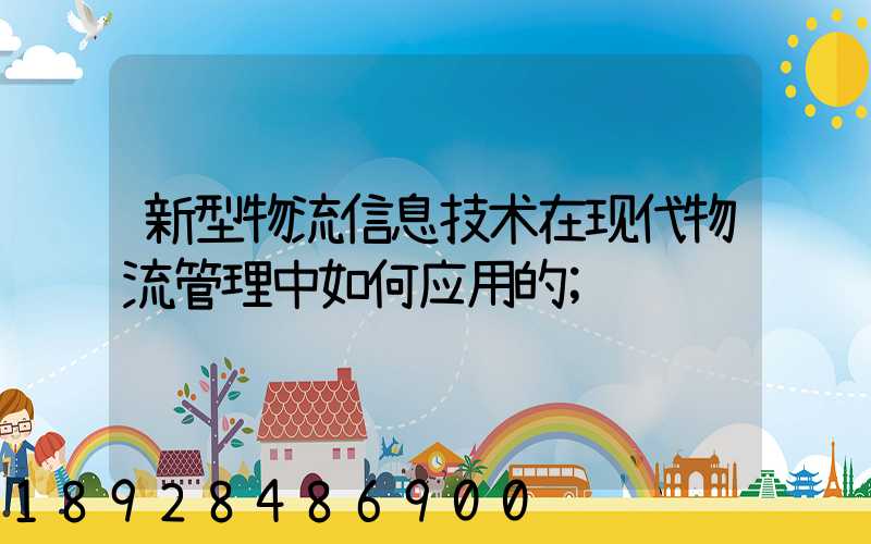 新型物流信息技术在现代物流管理中如何应用的