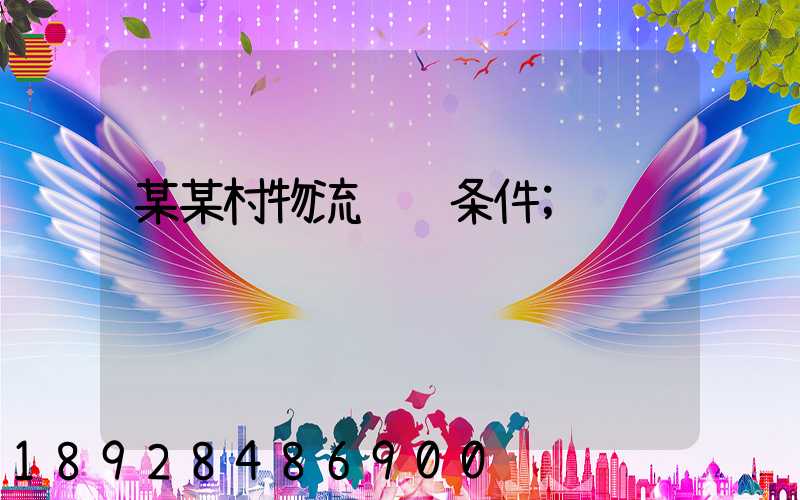 某某村物流运输条件