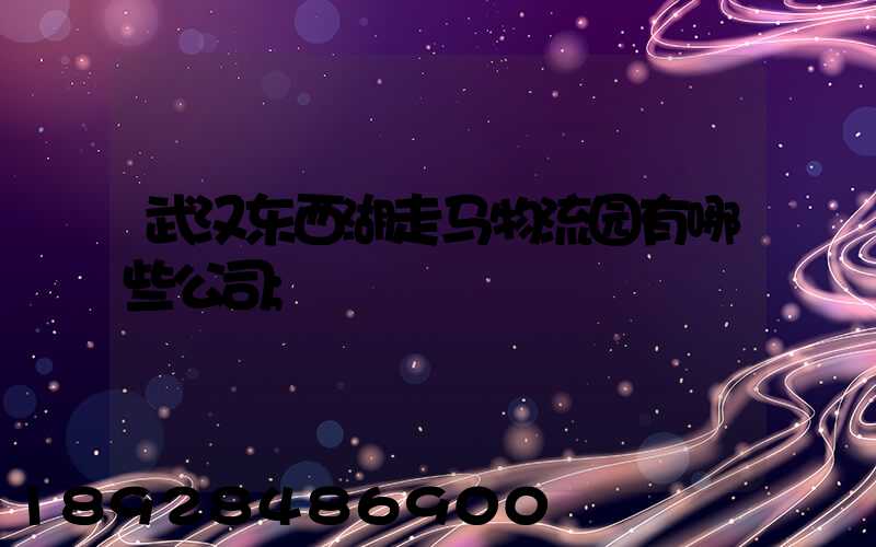 武汉东西湖走马物流园有哪些公司