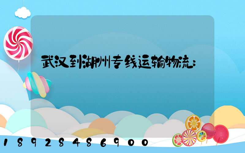 武汉到湖州专线运输物流