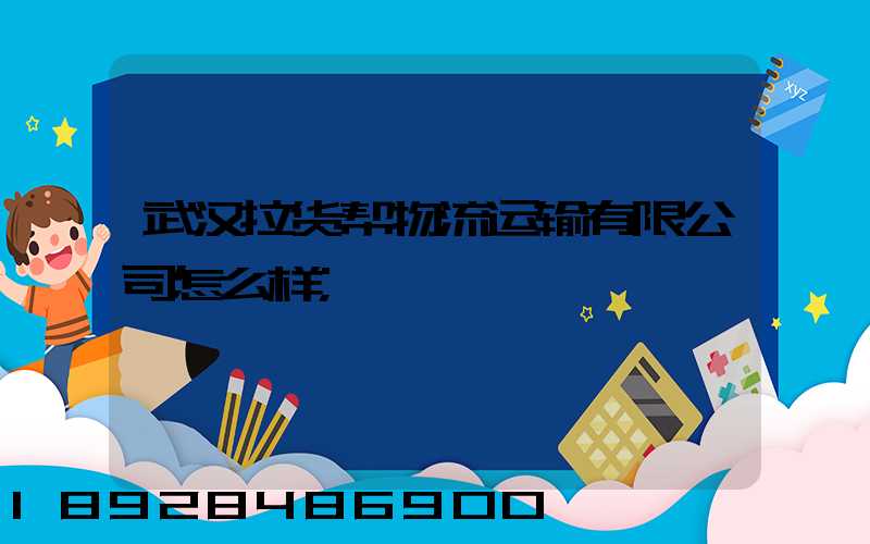 武汉拉货帮物流运输有限公司怎么样