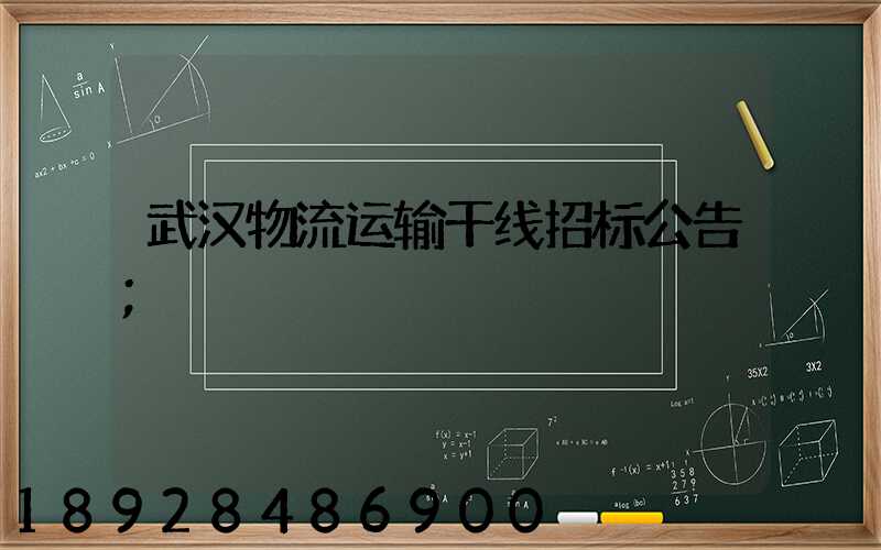 武汉物流运输干线招标公告