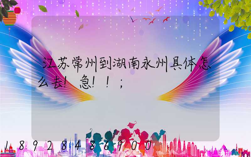 江苏常州到湖南永州具体怎么去!急!!
