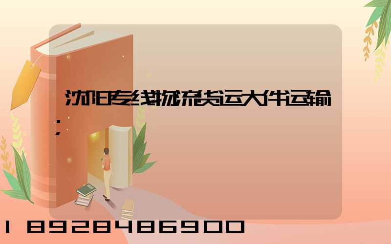 沈阳专线物流货运大件运输