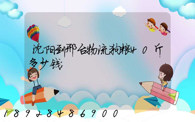 沈阳到邢台物流狗粮40斤多少钱