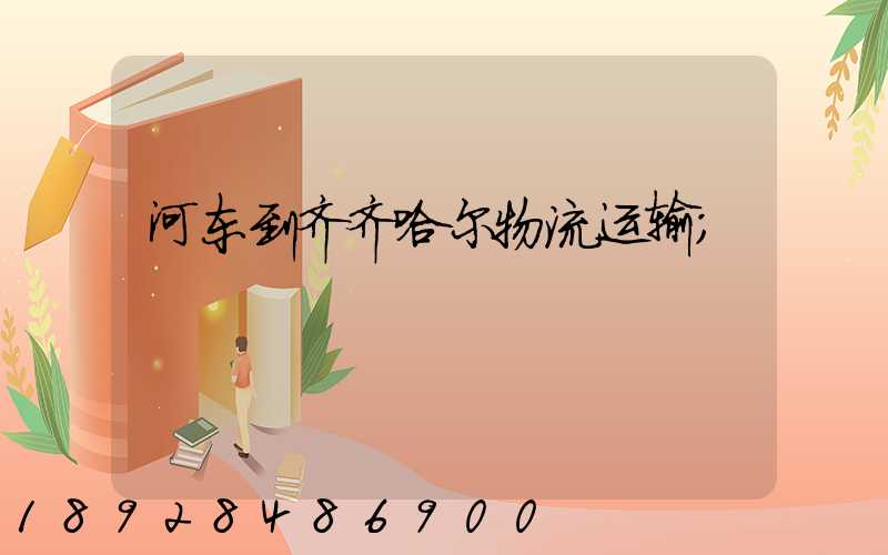 河东到齐齐哈尔物流运输