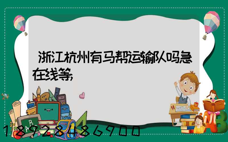 浙江杭州有马帮运输队吗急在线等