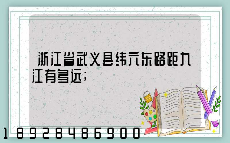 浙江省武义县纬六东路距九江有多远