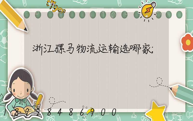 浙江骡马物流运输选哪家