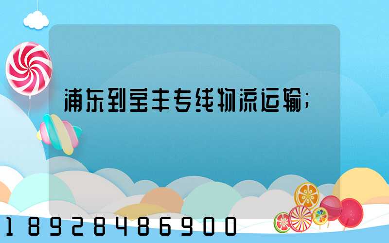 浦东到宝丰专线物流运输