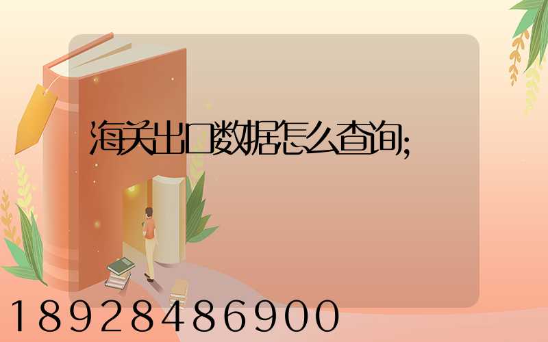 海关出口数据怎么查询