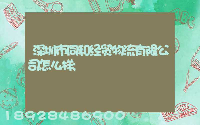 深圳市同和经贸物流有限公司怎么样