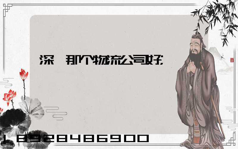 深圳那个物流公司好