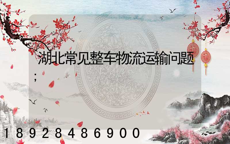湖北常见整车物流运输问题