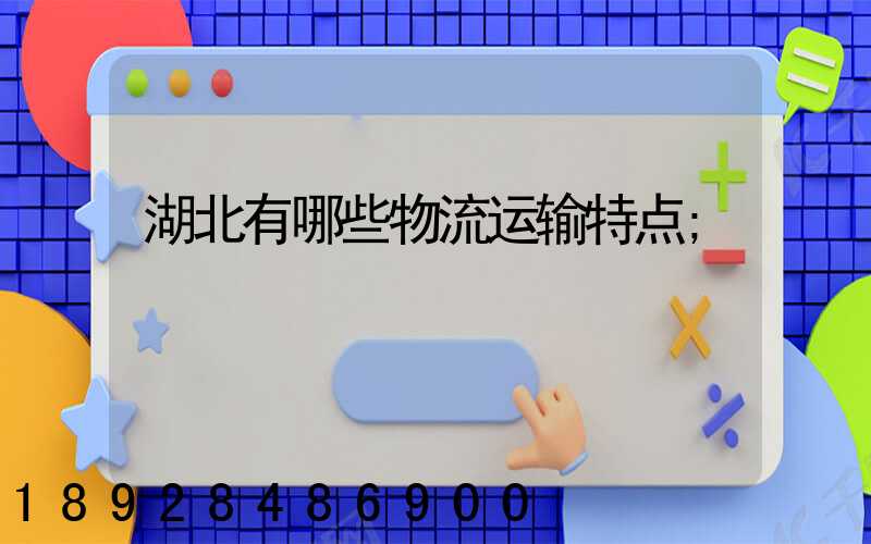 湖北有哪些物流运输特点