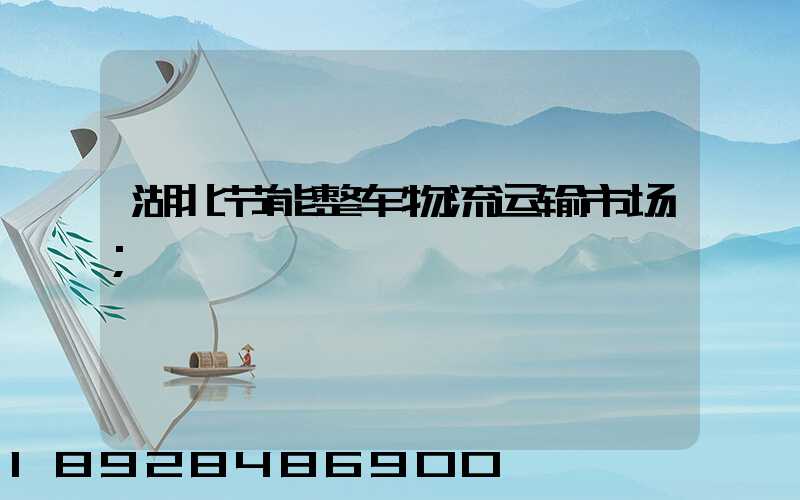 湖北节能整车物流运输市场
