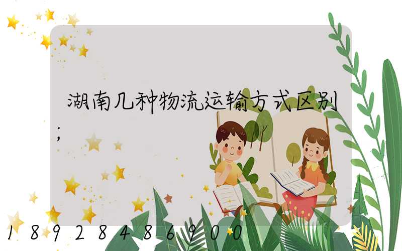 湖南几种物流运输方式区别