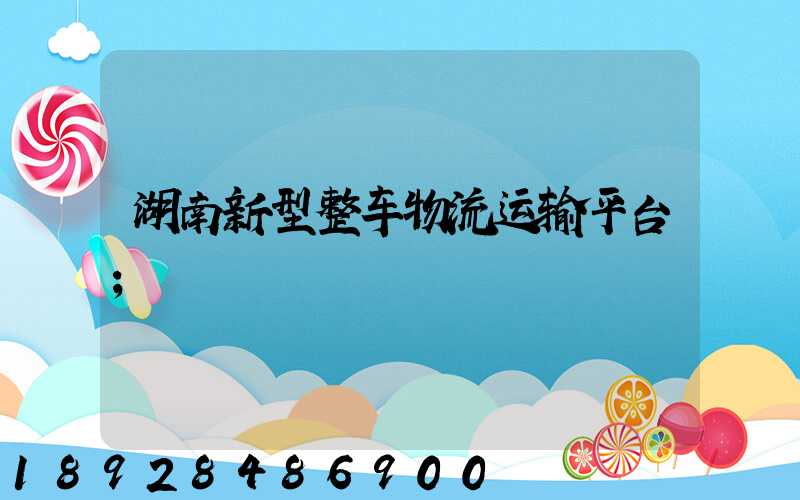 湖南新型整车物流运输平台