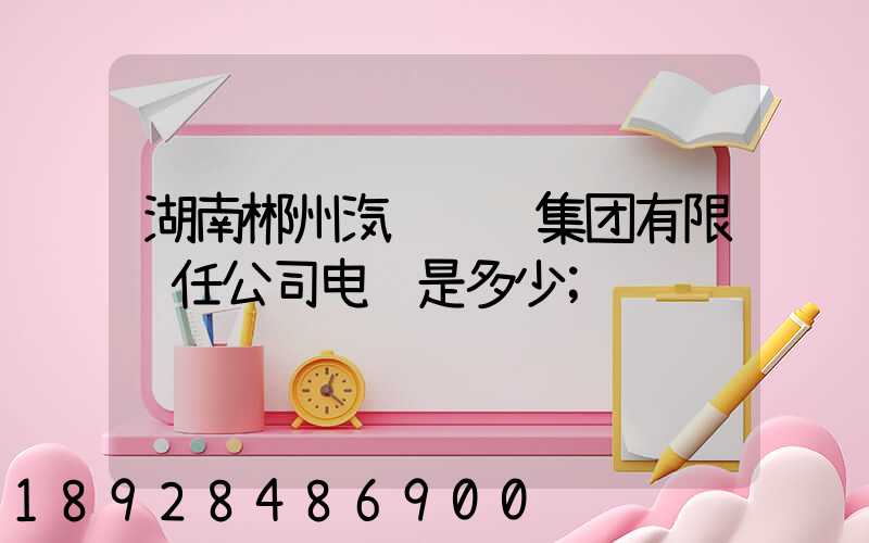 湖南郴州汽车运输集团有限责任公司电话是多少