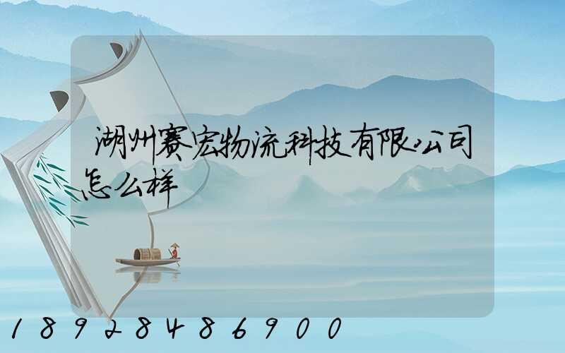 湖州赛宏物流科技有限公司怎么样