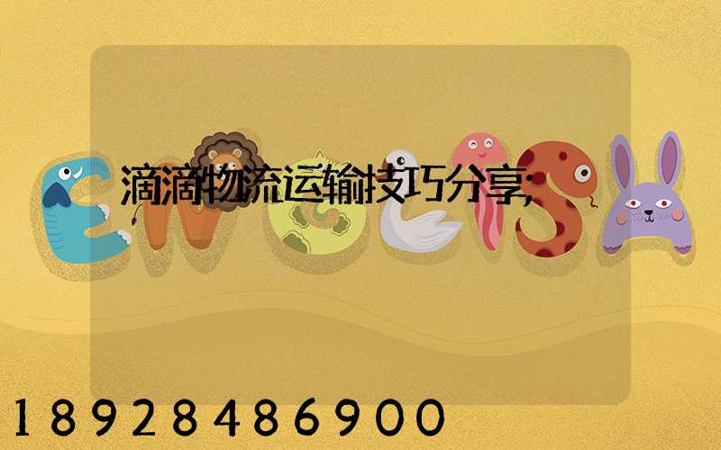 滴滴物流运输技巧分享