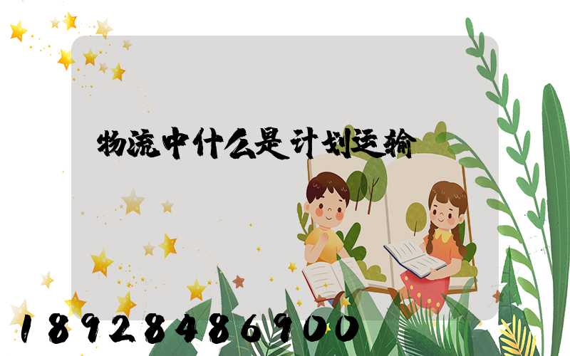 物流中什么是计划运输