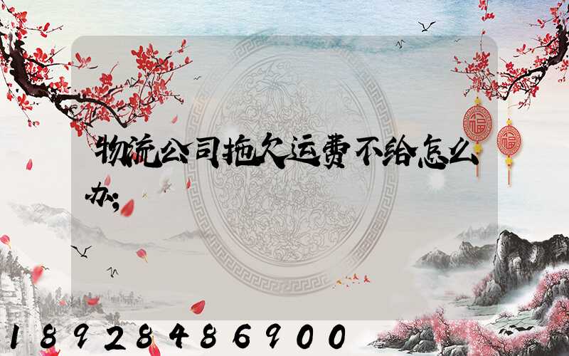 物流公司拖欠运费不给怎么办
