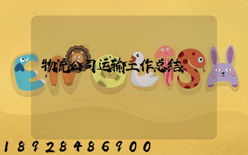 物流公司运输工作总结