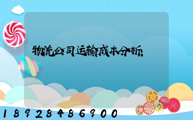 物流公司运输成本分析