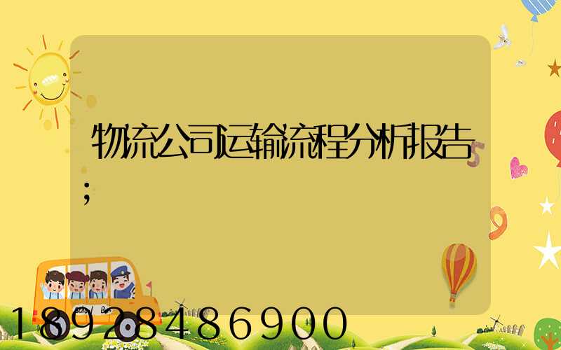物流公司运输流程分析报告