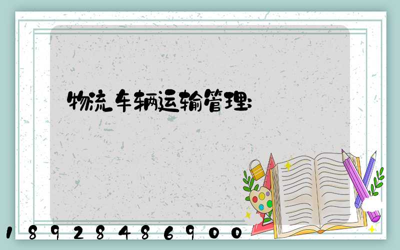 物流车辆运输管理