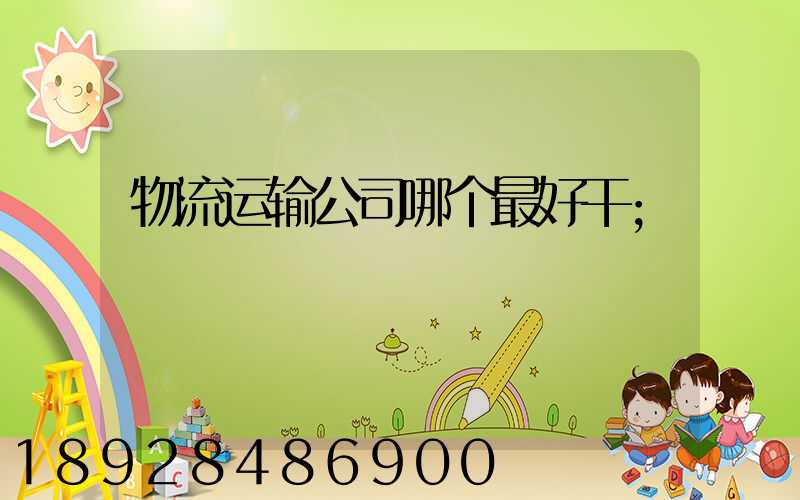 物流运输公司哪个最好干