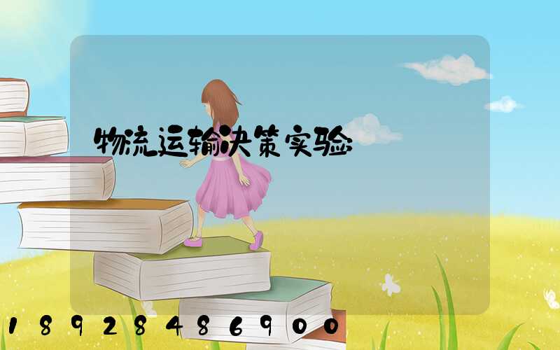 物流运输决策实验