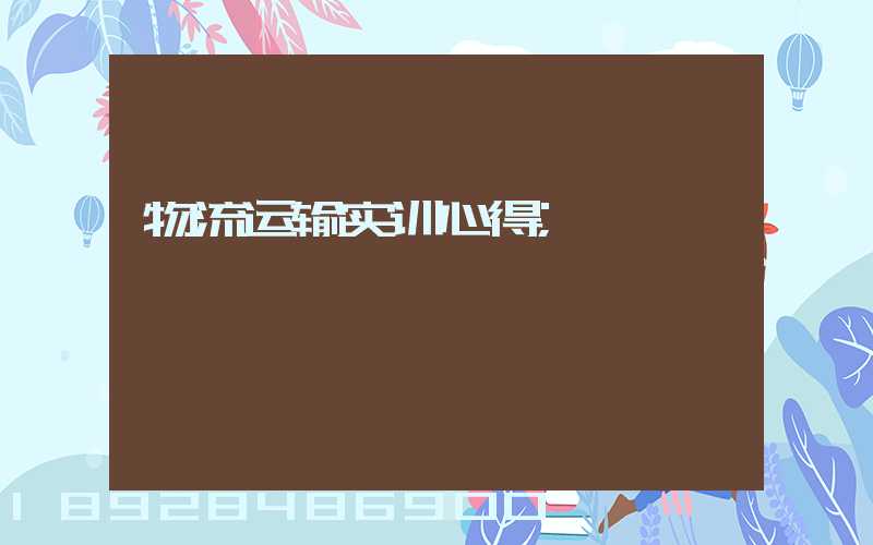 物流运输实训心得