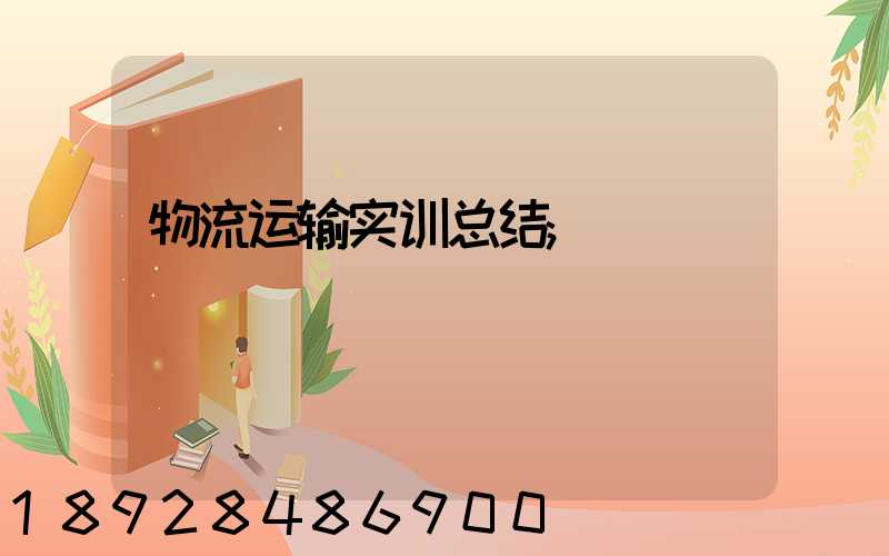 物流运输实训总结