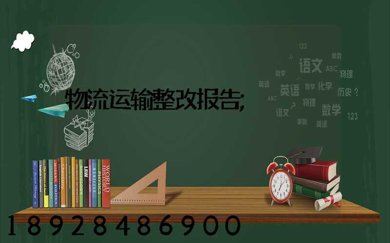 物流运输整改报告