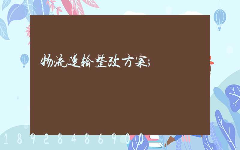物流运输整改方案